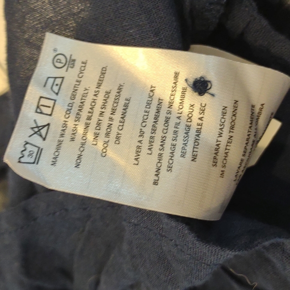 Volcom Blue Sheer Gauzy Hi-Lo Button LS Ruffle Hem Boho Tunic Blouse - Picture 13 of 15